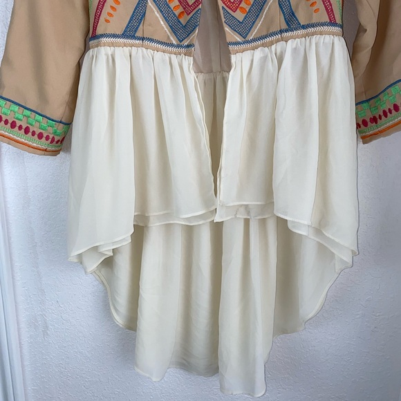 Champagne & Strawberry EMBROIDERED RUFFLE JACKET - Picture 5 of 16